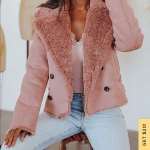 Avec les filles suede Sherpa coat